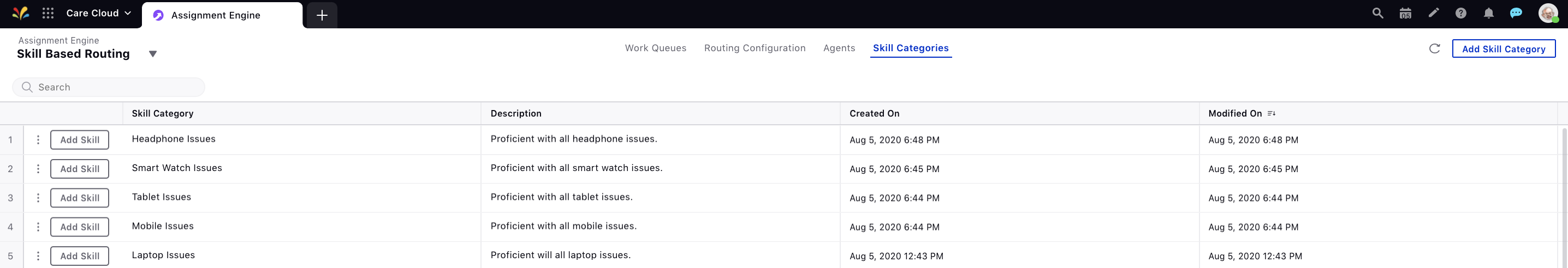 Adding Skill in Assignment Engine