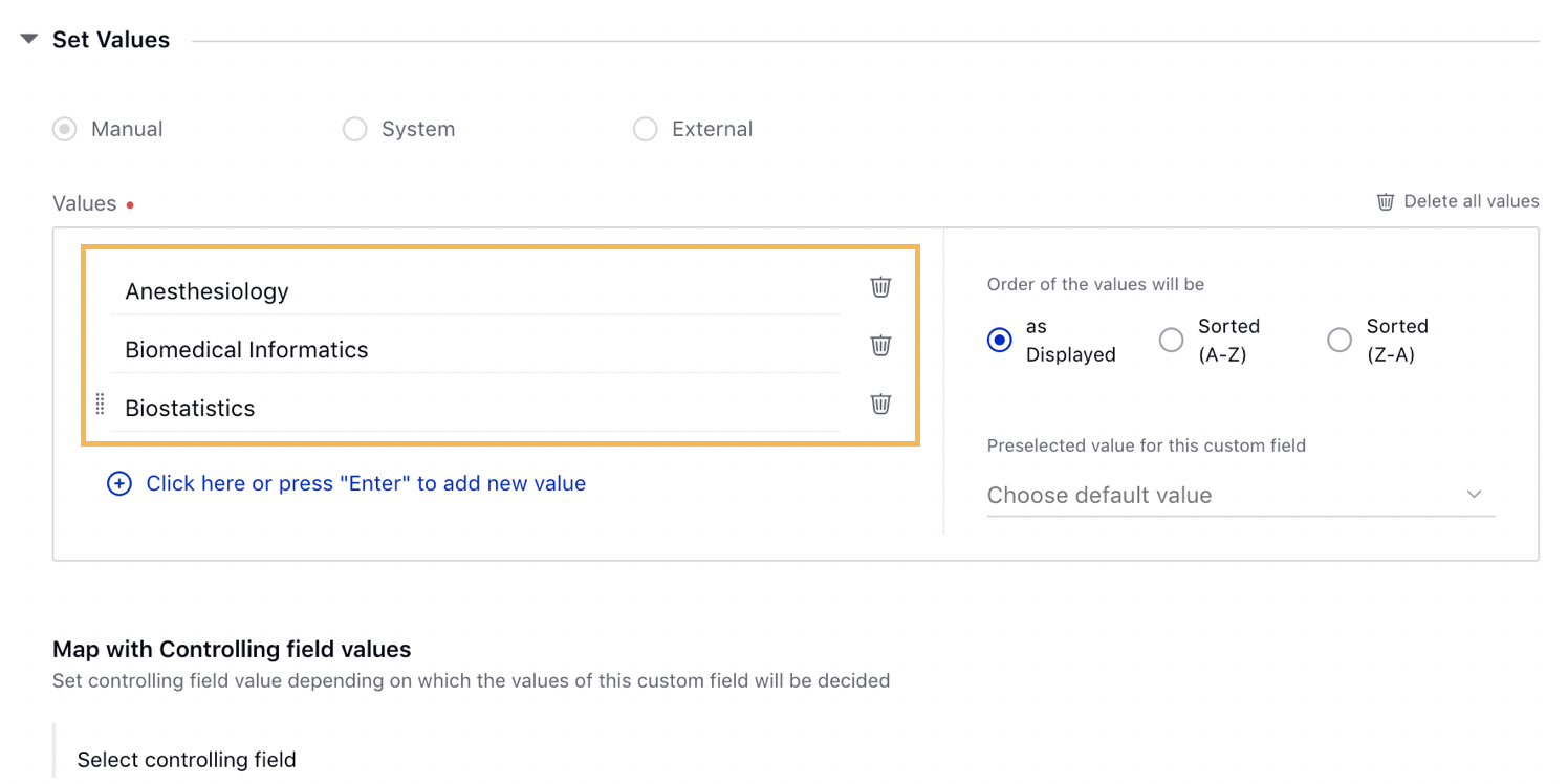 Editing Existing Custom Field Values