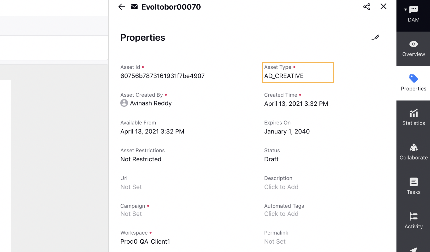 Checking Ad Creative Asset Type