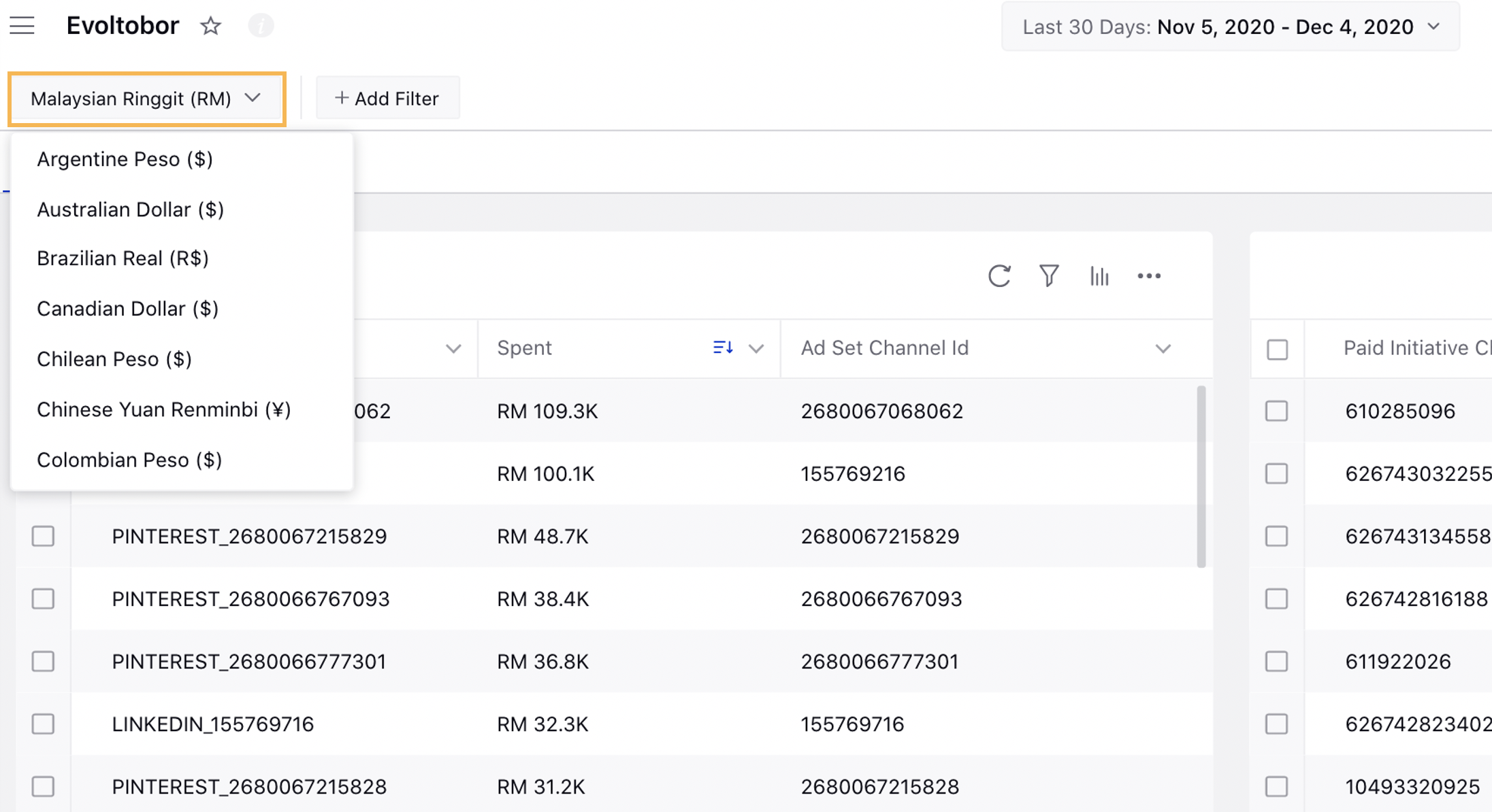 Support for Malaysian Ringgit Currency in Currency Filters