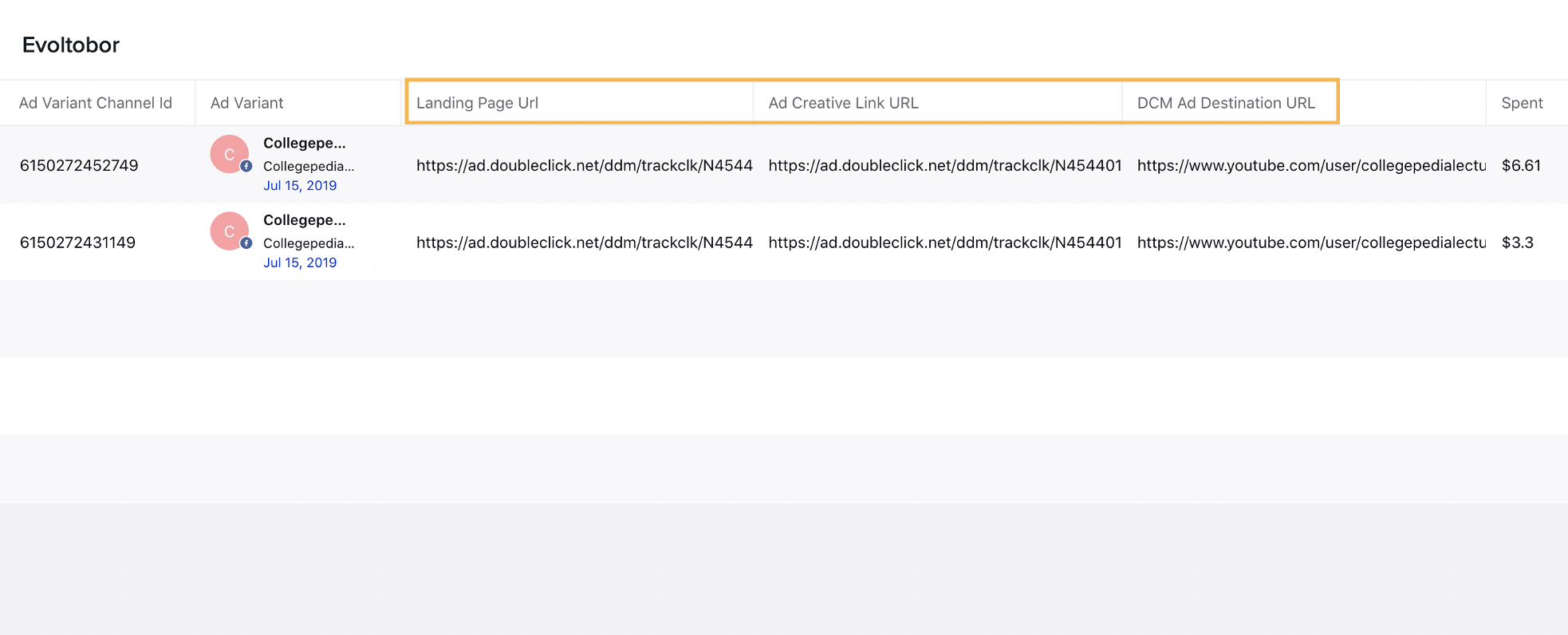 Standardized dimensions for Campaign Manager URLs