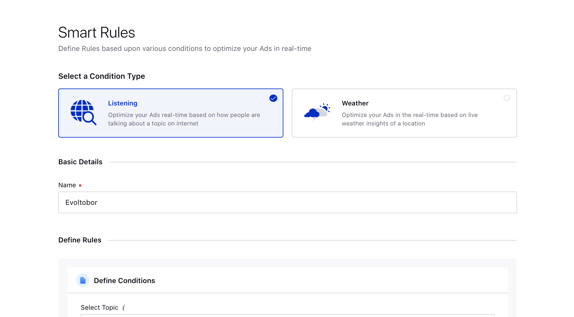 Configuring Smart Rules within Ads Manager