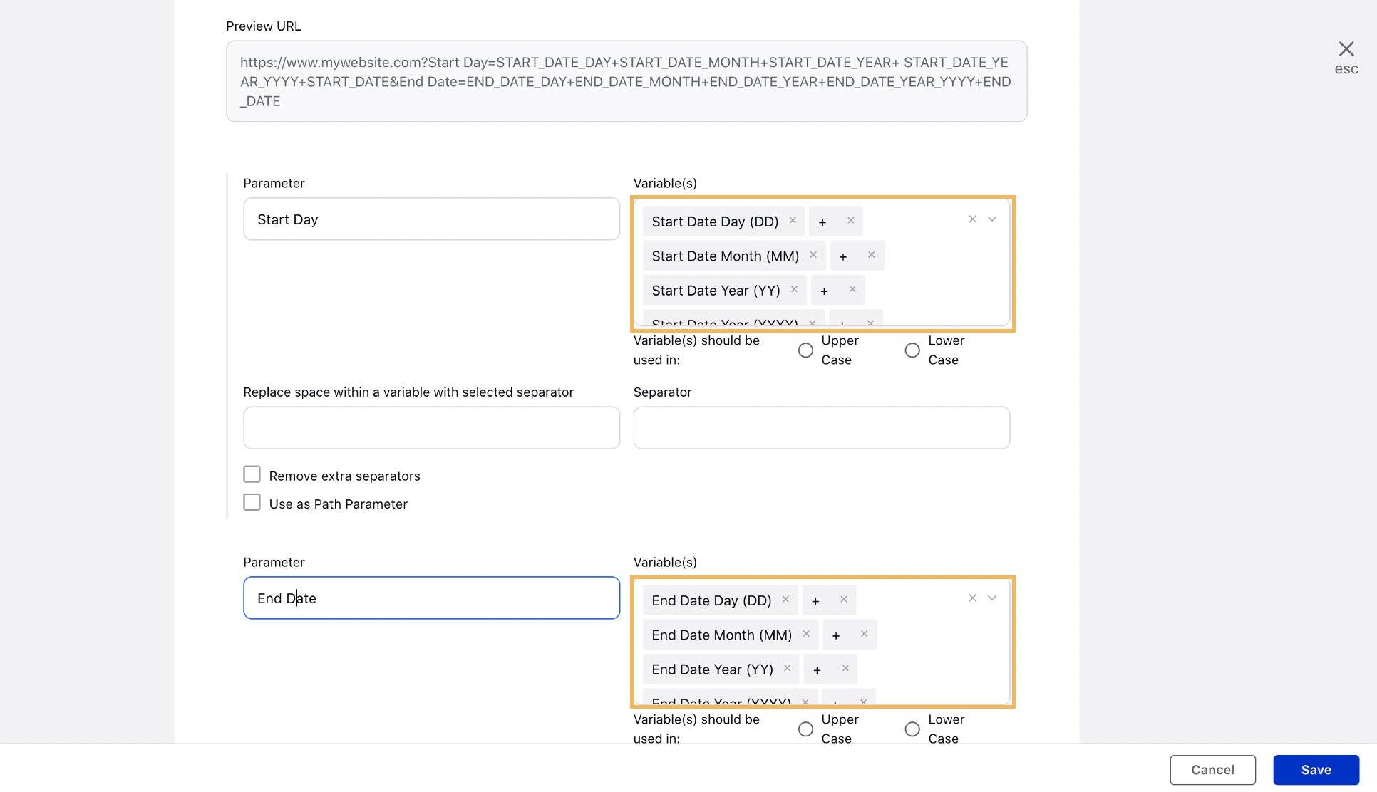 Paid Web Analytics Granular Date Fields