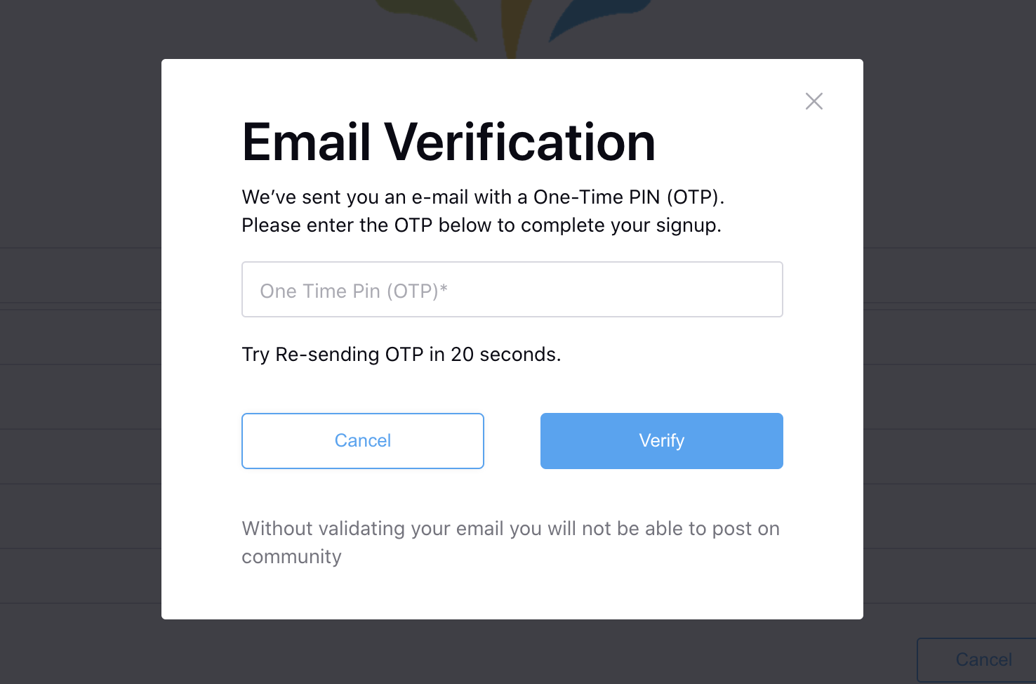 Email Verification on Community