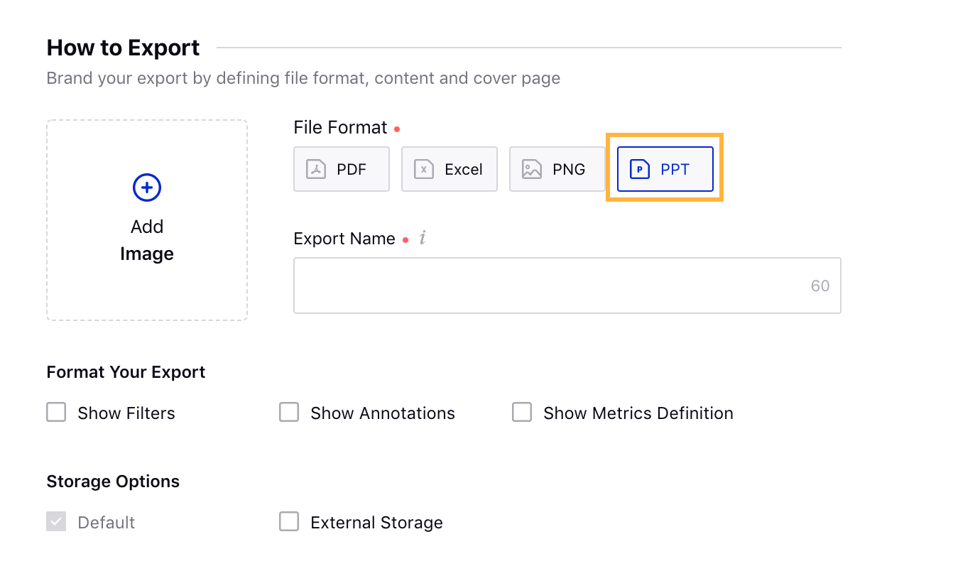 Export Dashboard in PPT from Advanced Exports