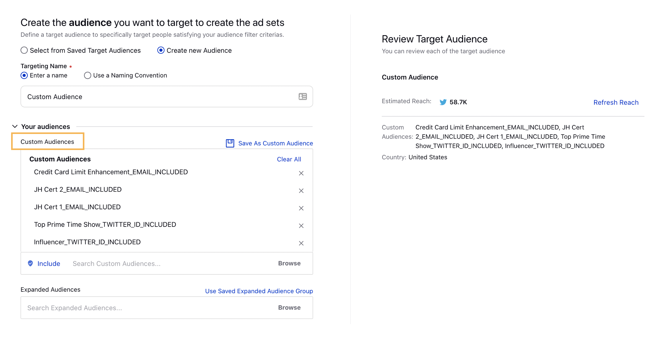 Twitter Custom Audience