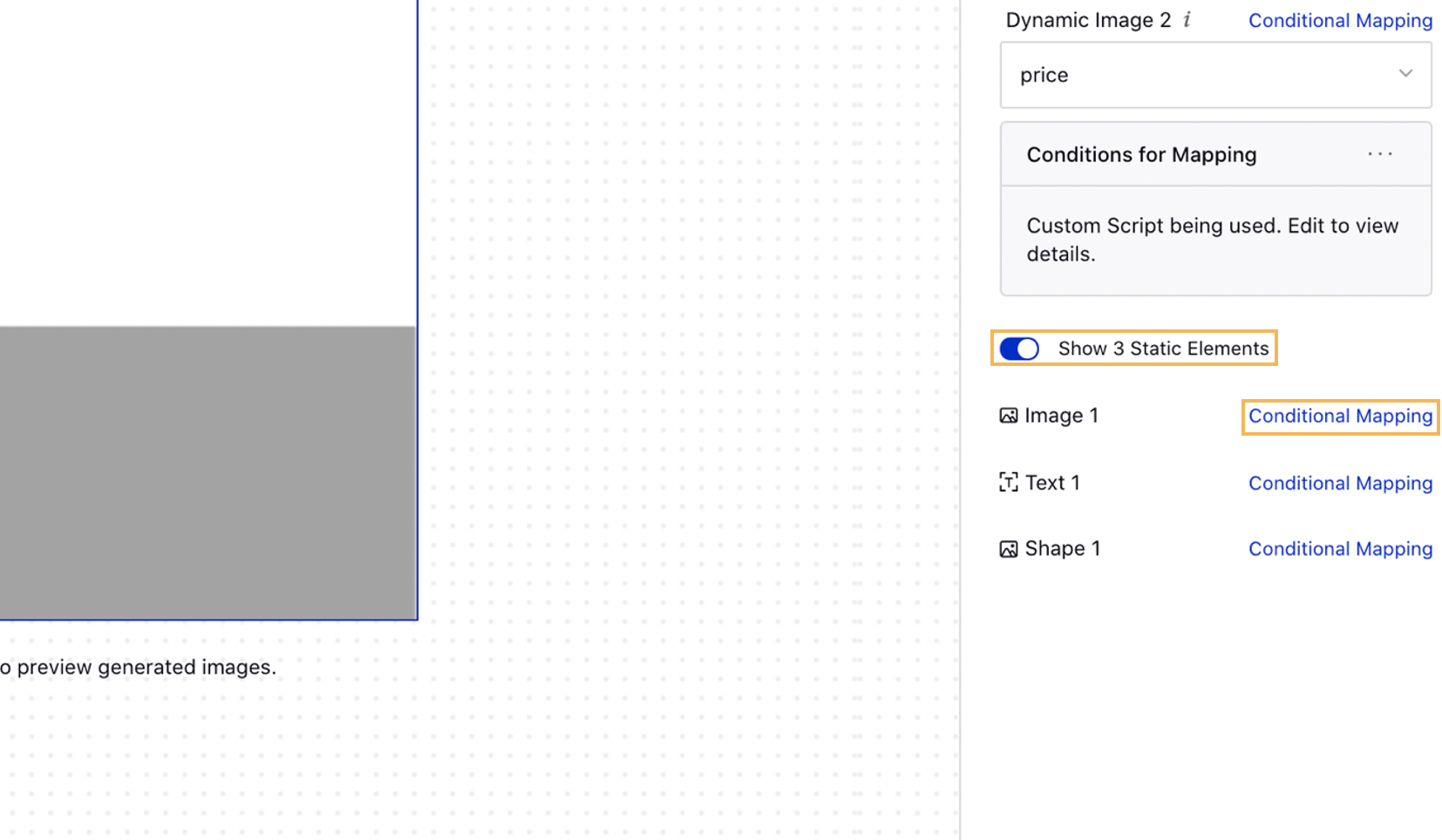 Conditional Mapping Static Element