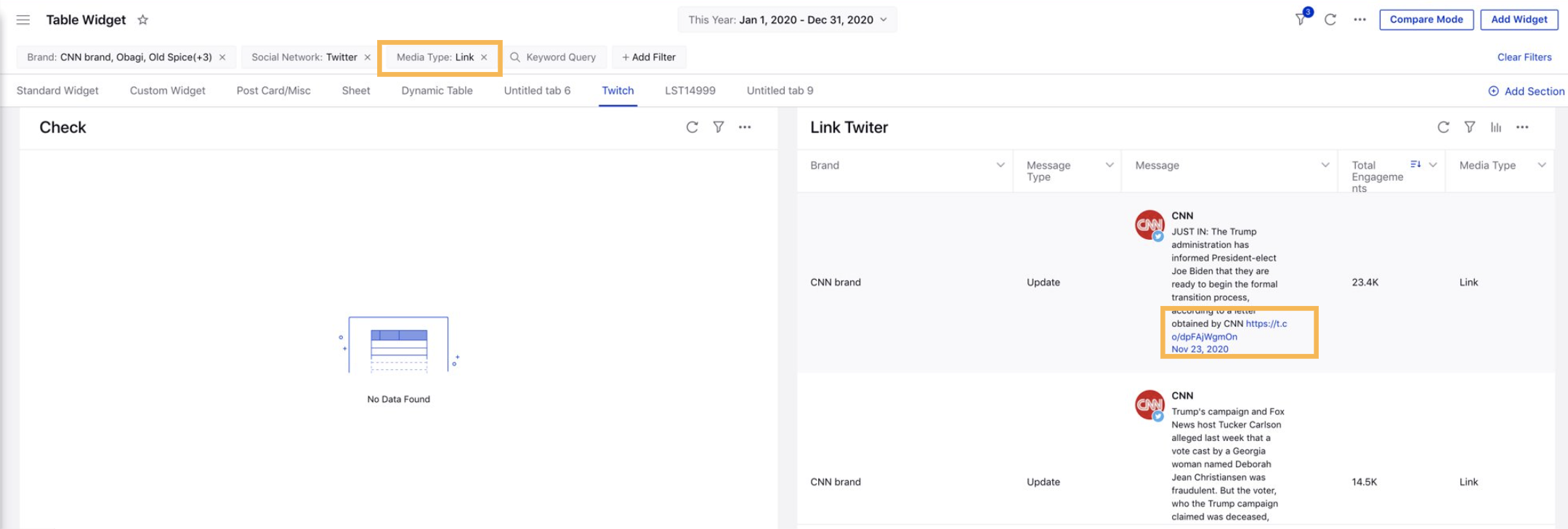 Link As Media Type in Benchmarking