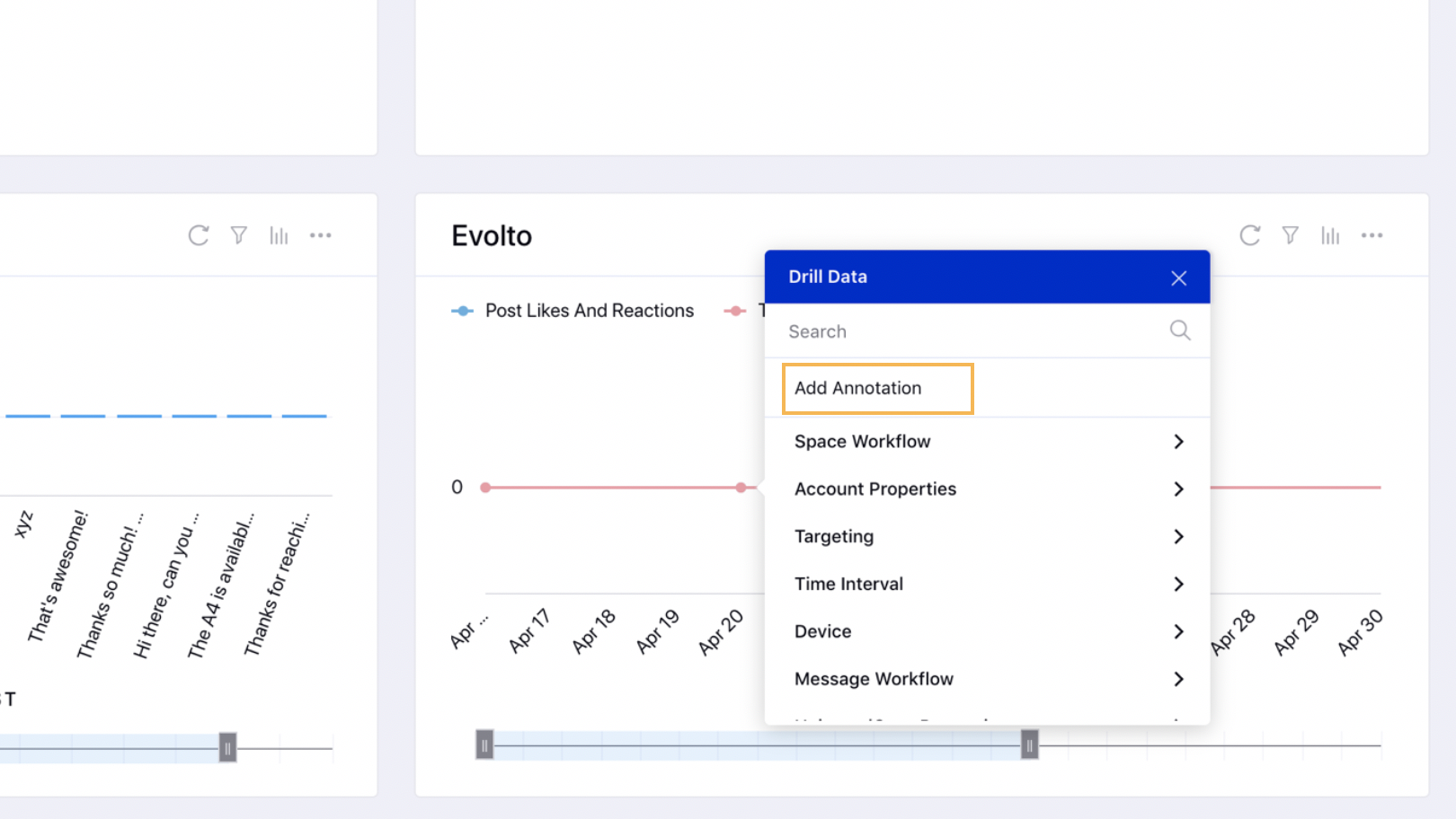 Adding Annotation Within Widget Under Reporting Dashboard