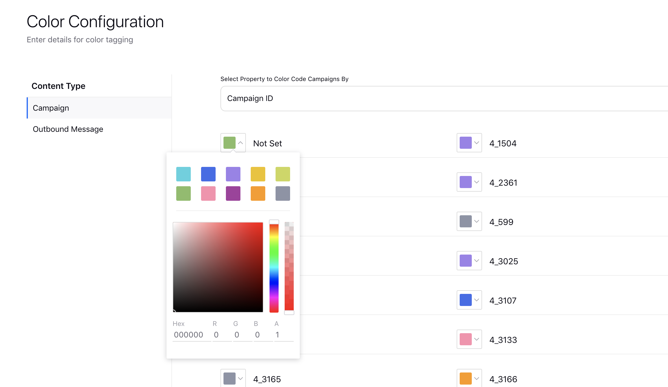 Color Coding for Campaigns 