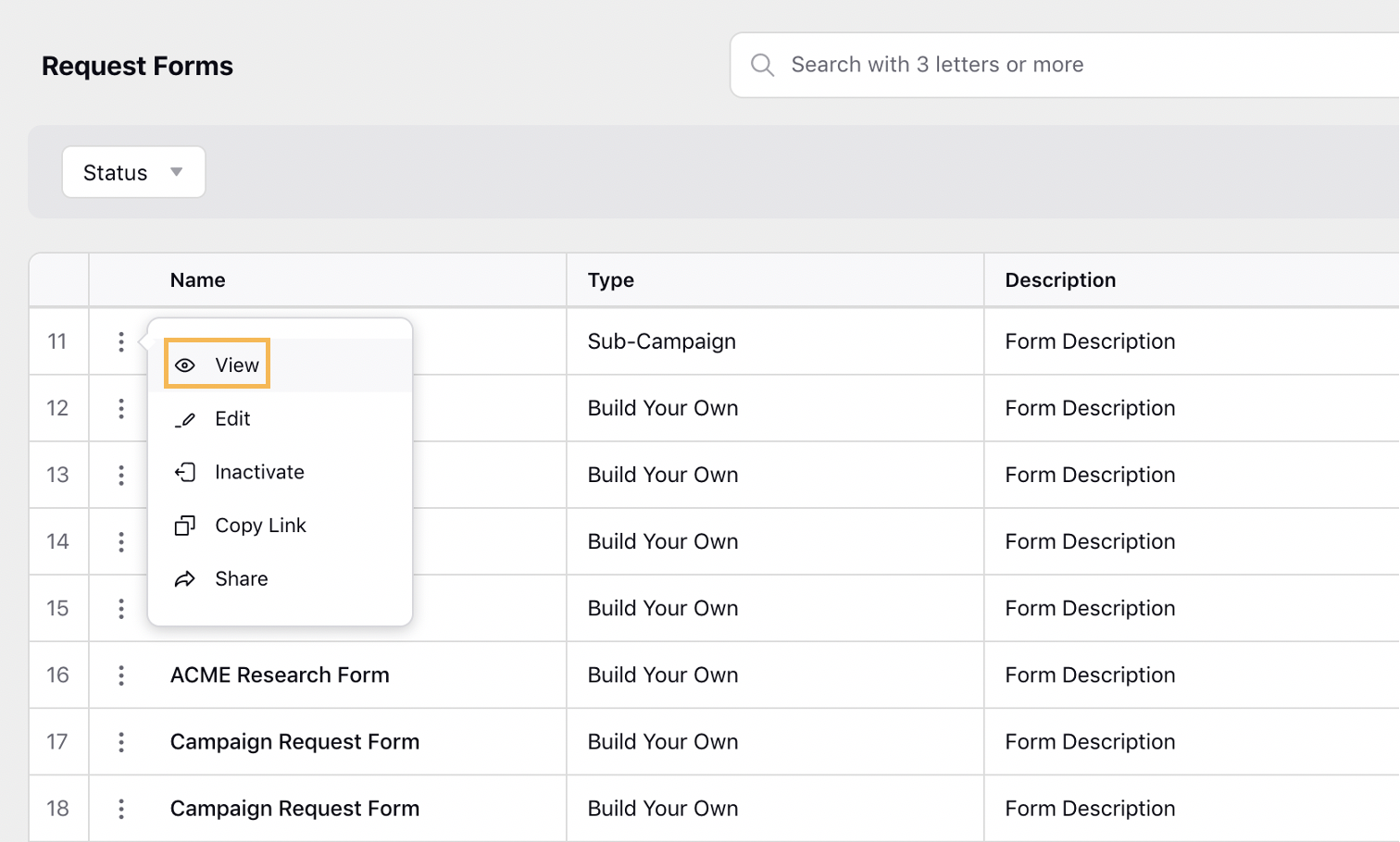 To Fill Request Forms from Sprinklr