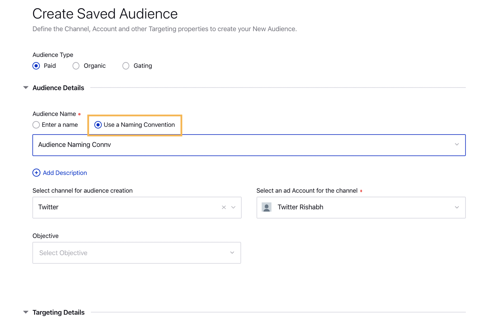 Use Naming Convention for your Audience Name in Audience Manager