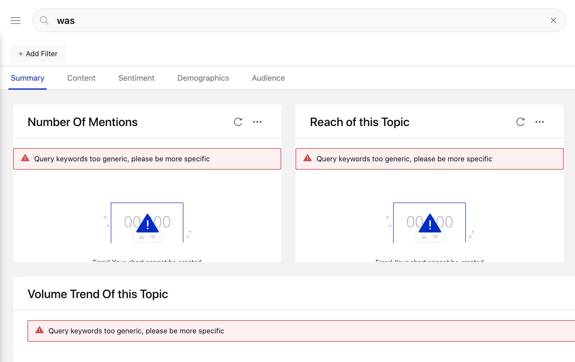 Generic Query keywords not supported in Listening Explorer