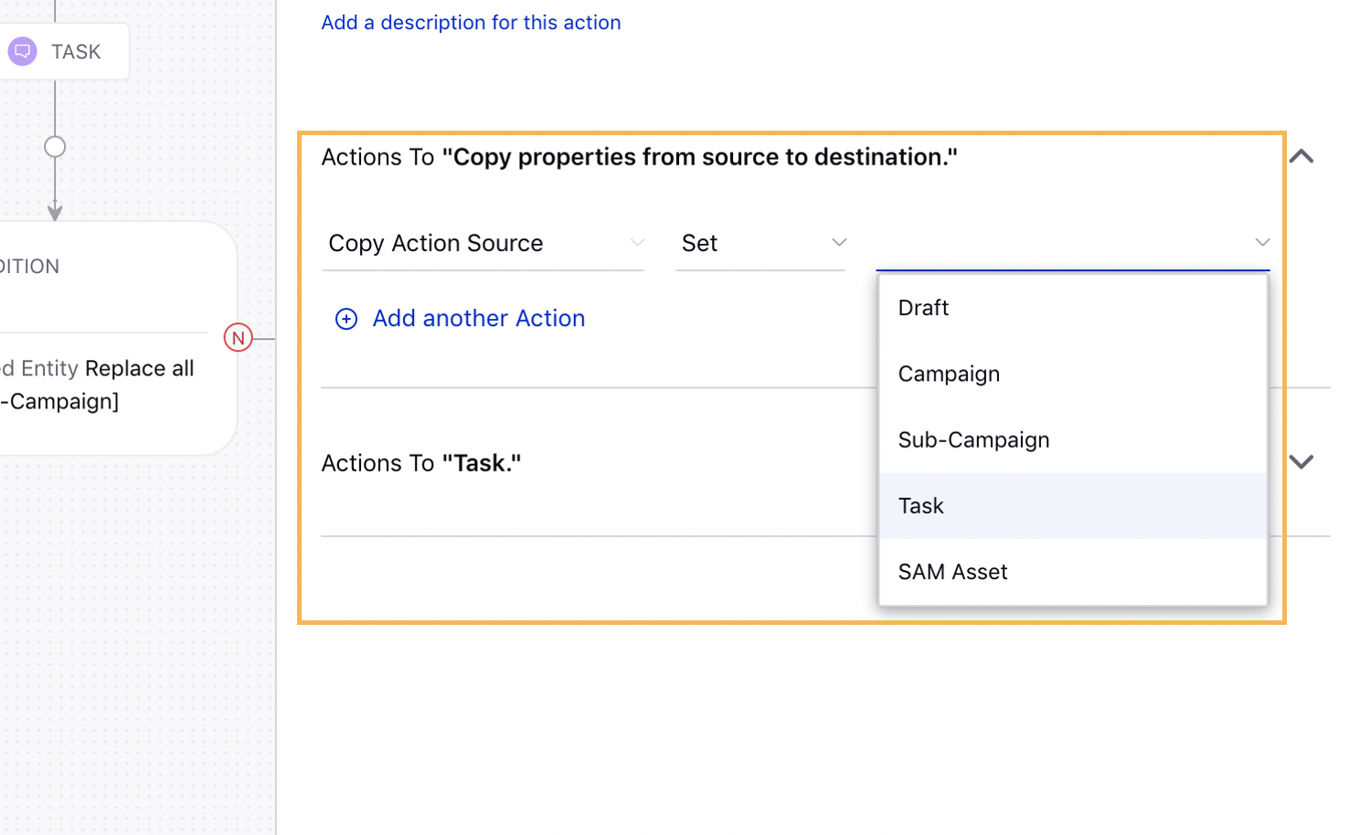 Copying Properties from Task to Higher-Level Entities