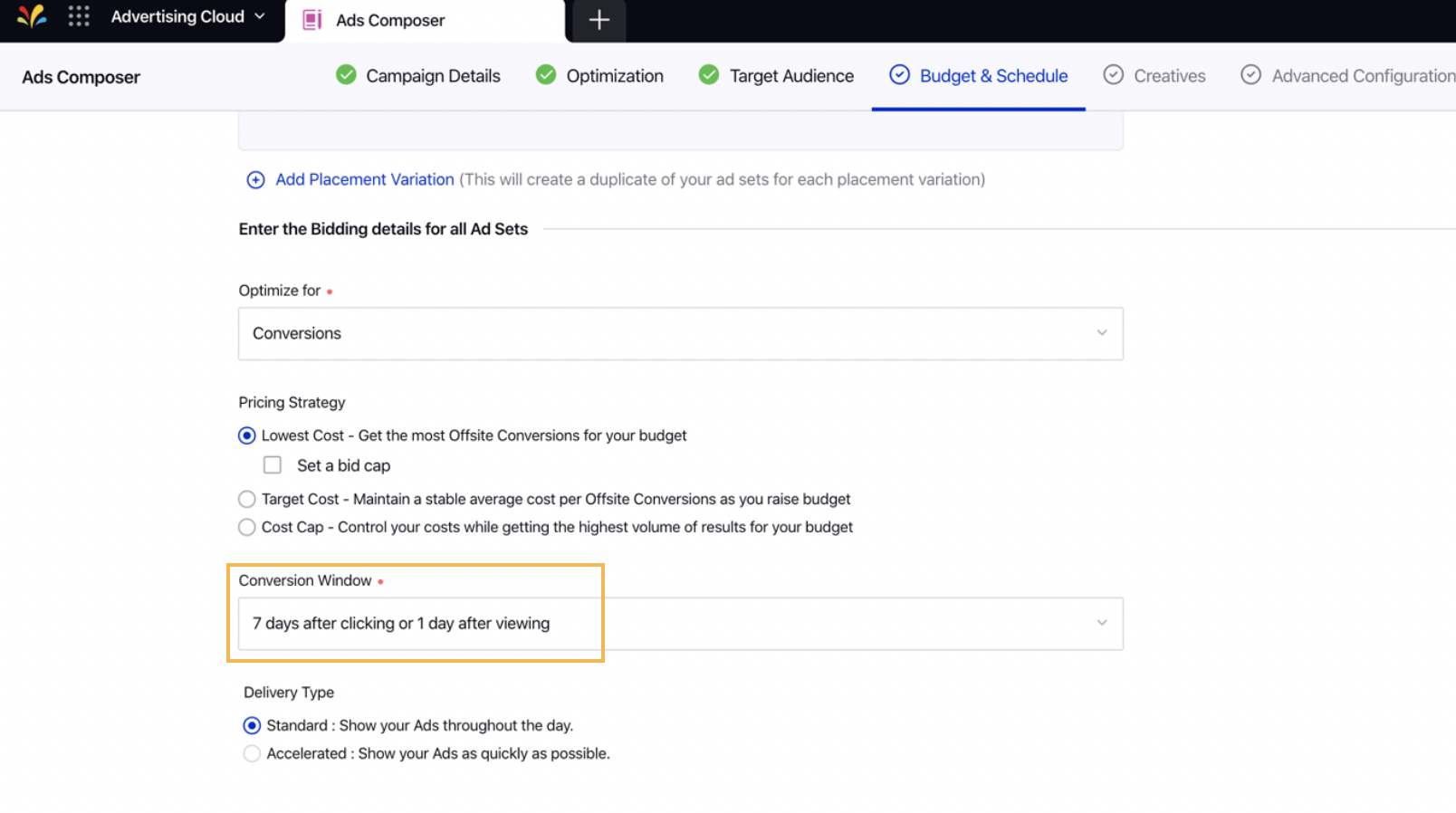 Setting the Conversion Window