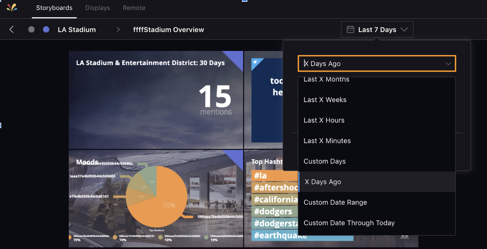 Filter Displays and Presentations by X Days Ago Option