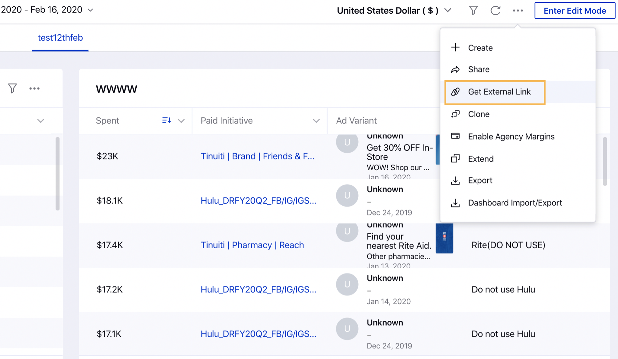 Sharing of Reporting Dashboards Externally made Generally Available