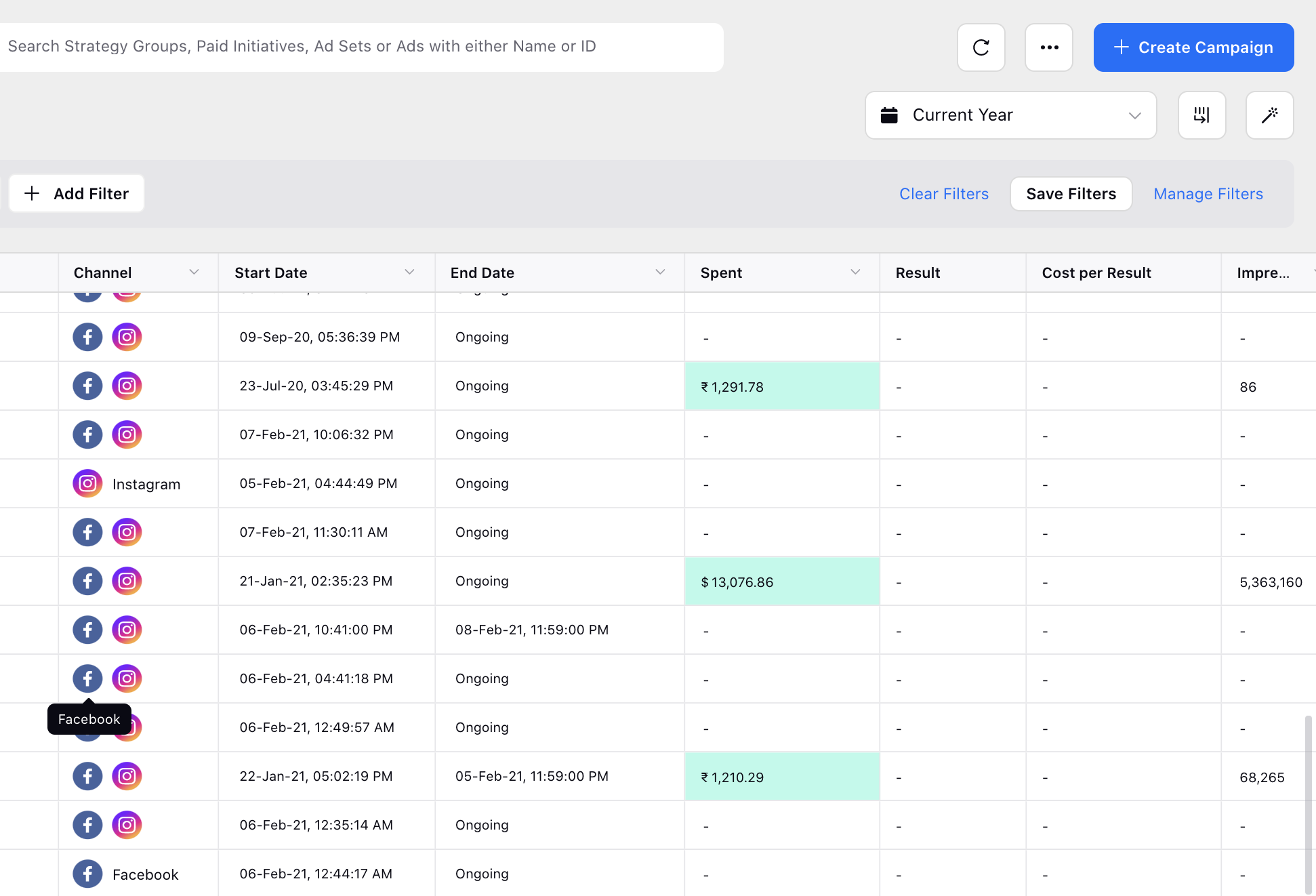 Overview of Color Tag Configuration in Sprinklr Advertising Ads Manager window