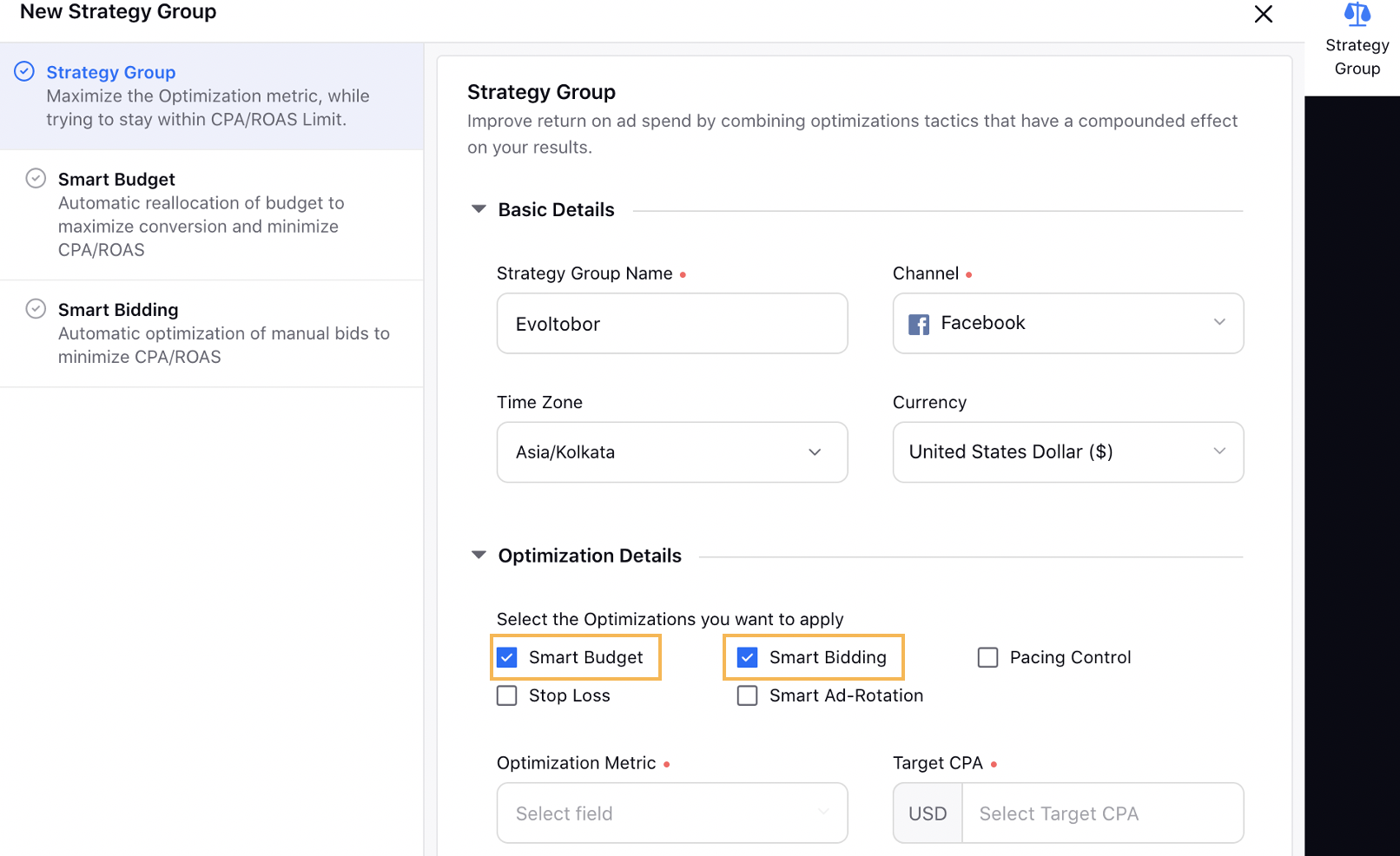 Selecting Desired Optimizations