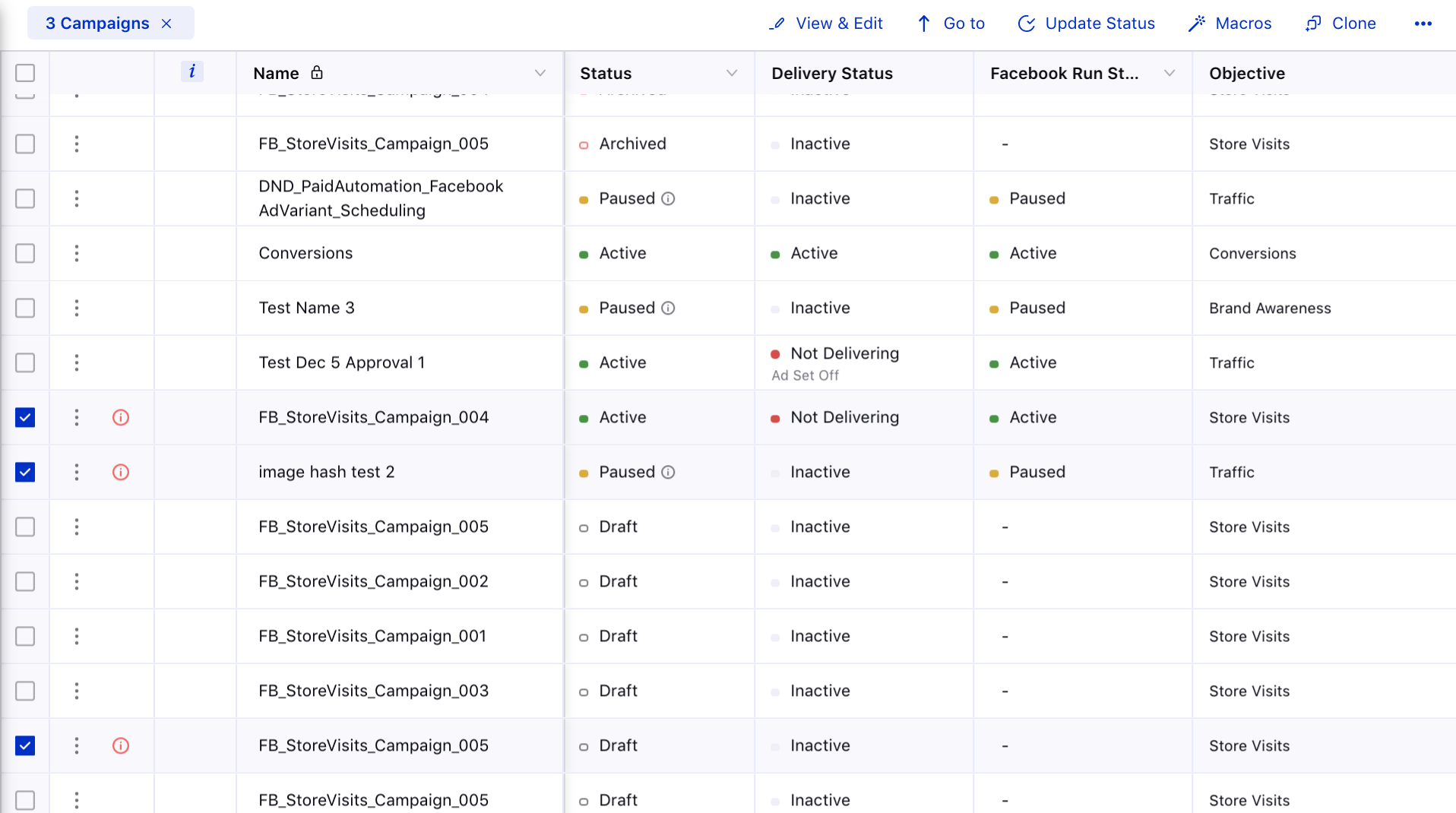 Select error Paid Initiatives in Ads Manager