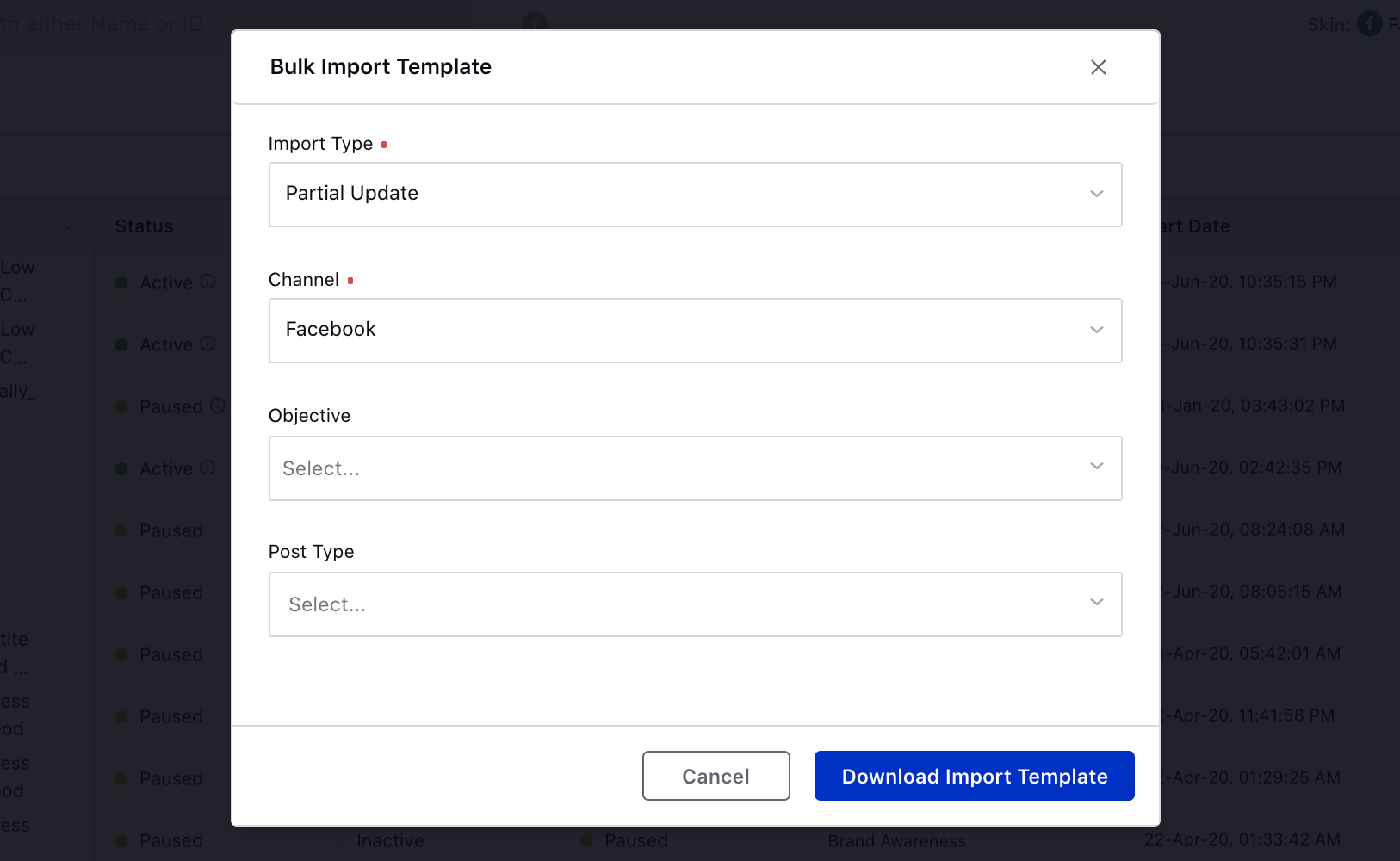 Enhanced Bulk Import Usability Download Template