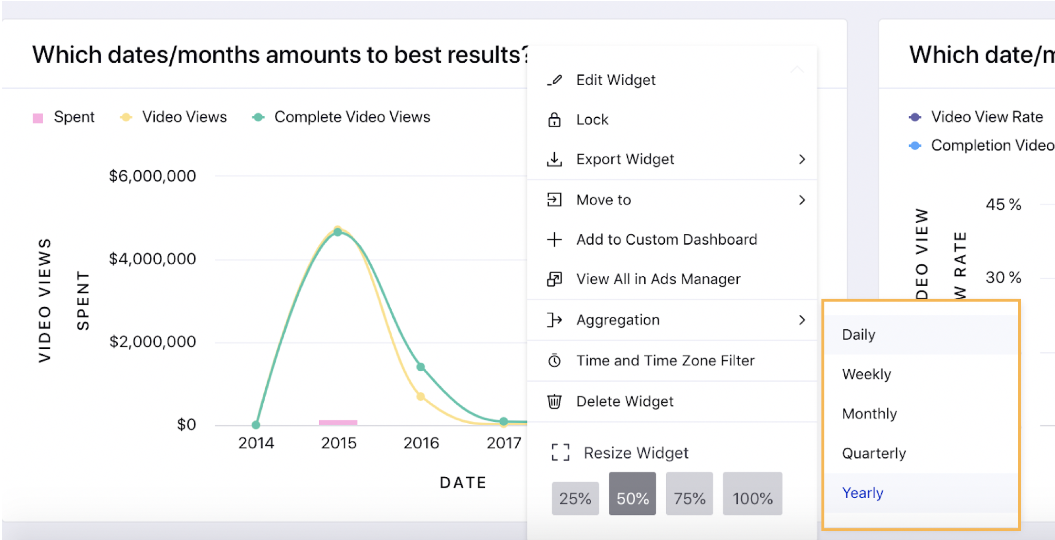 Using Aggregation Widget Action in Ads Reporting