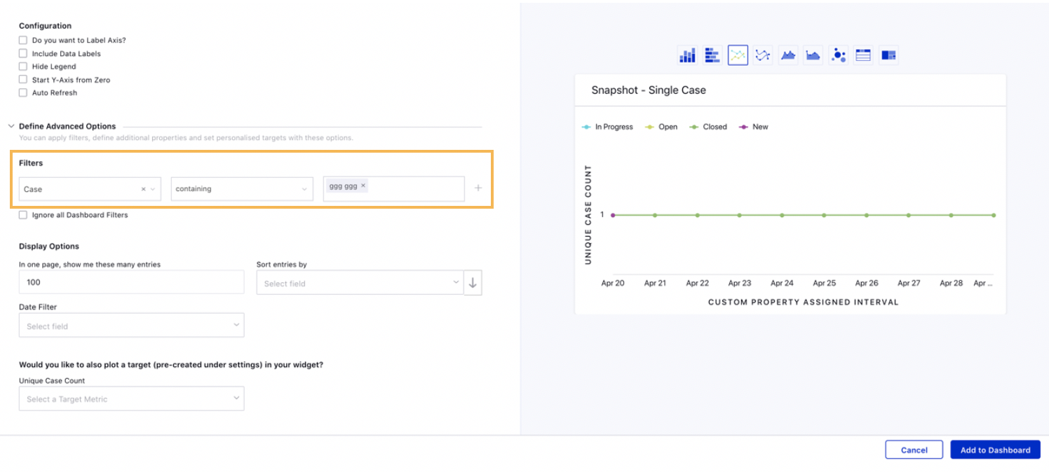 Adding Filter to Plot Single Case