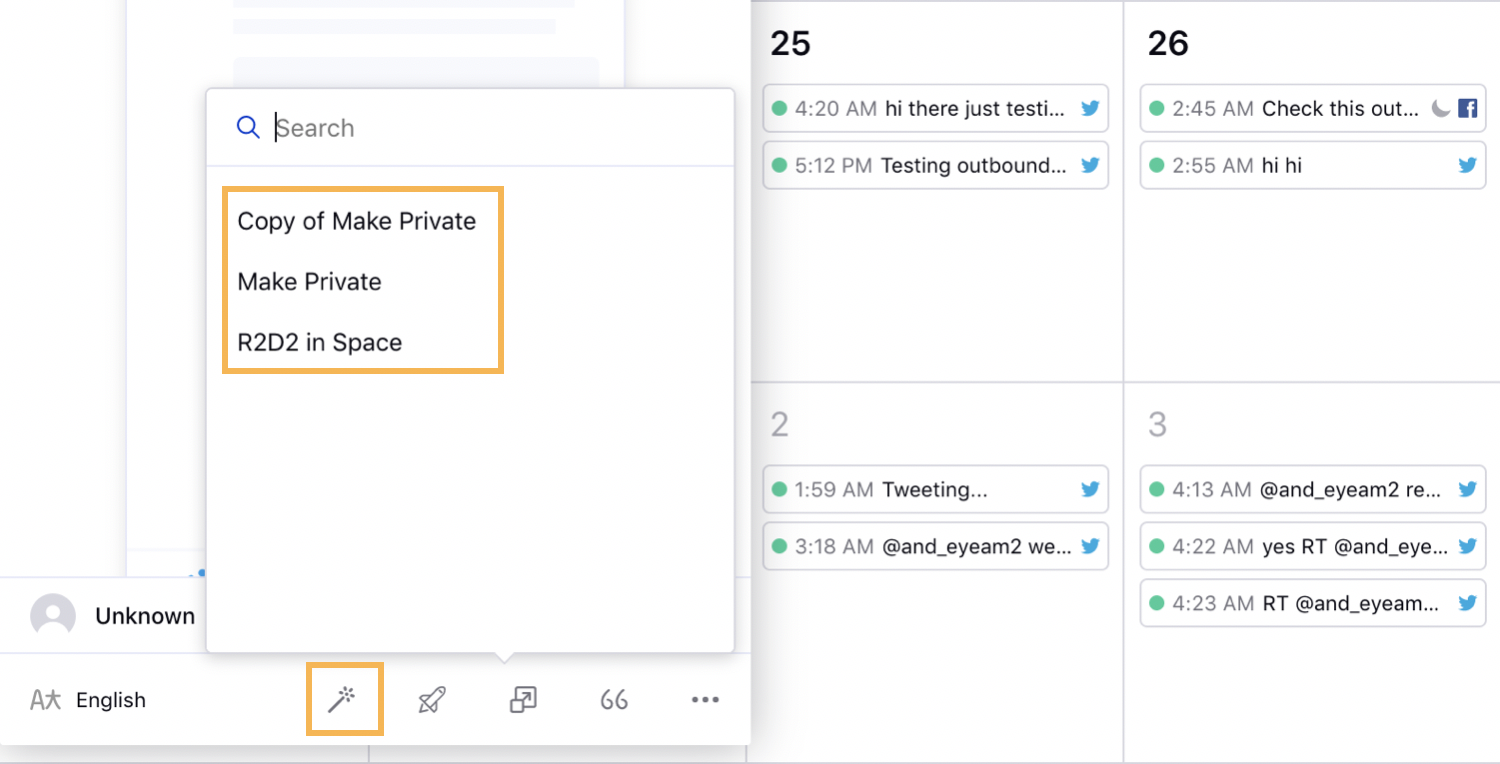 Applying Outbound Message Macro in the Editorial Calendar