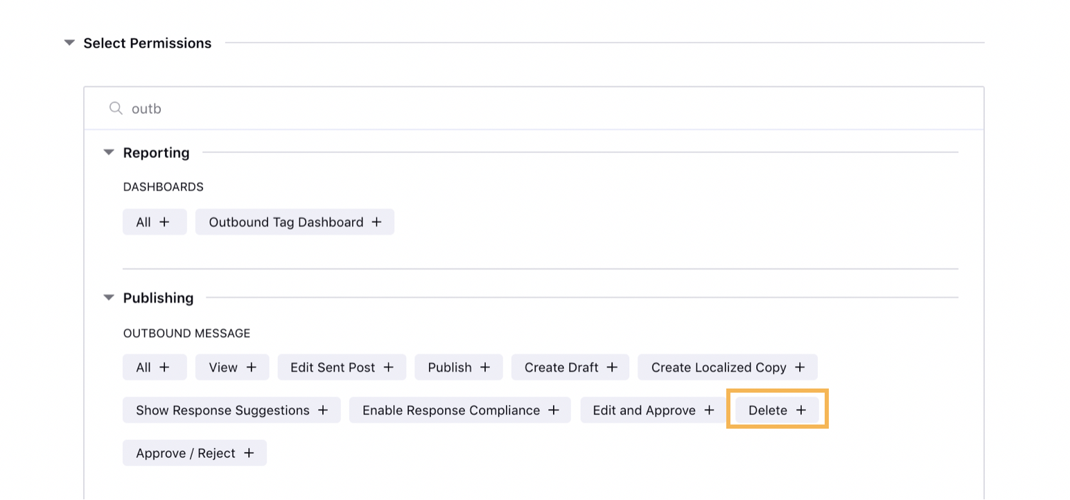User with Delete Permission for Outbound Message