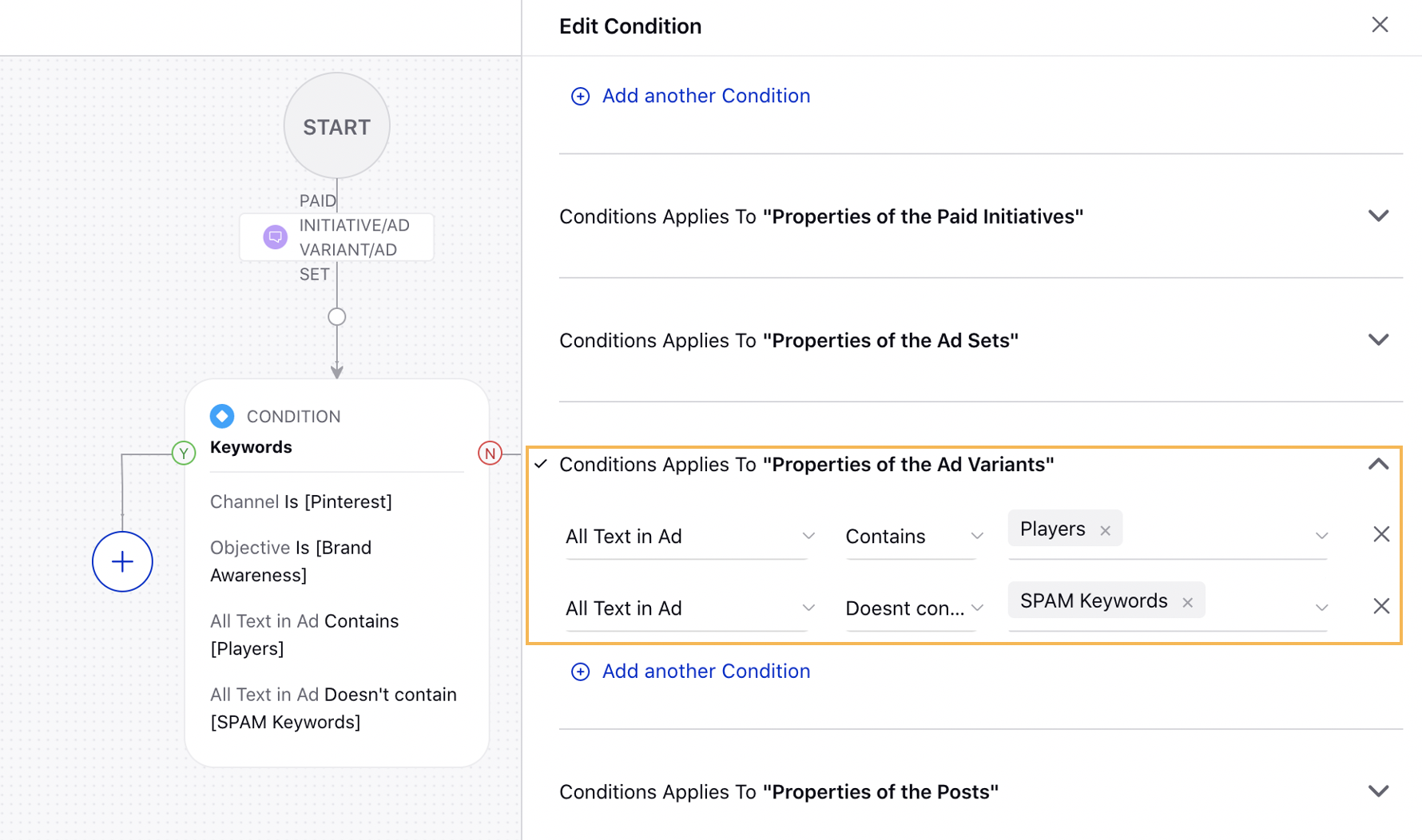 Creating Rules to Tag Ad Variant Custom Fields Based on Keywords