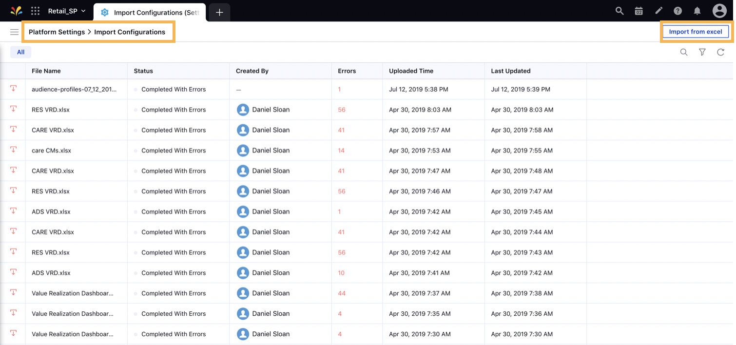 Importing Configurations 