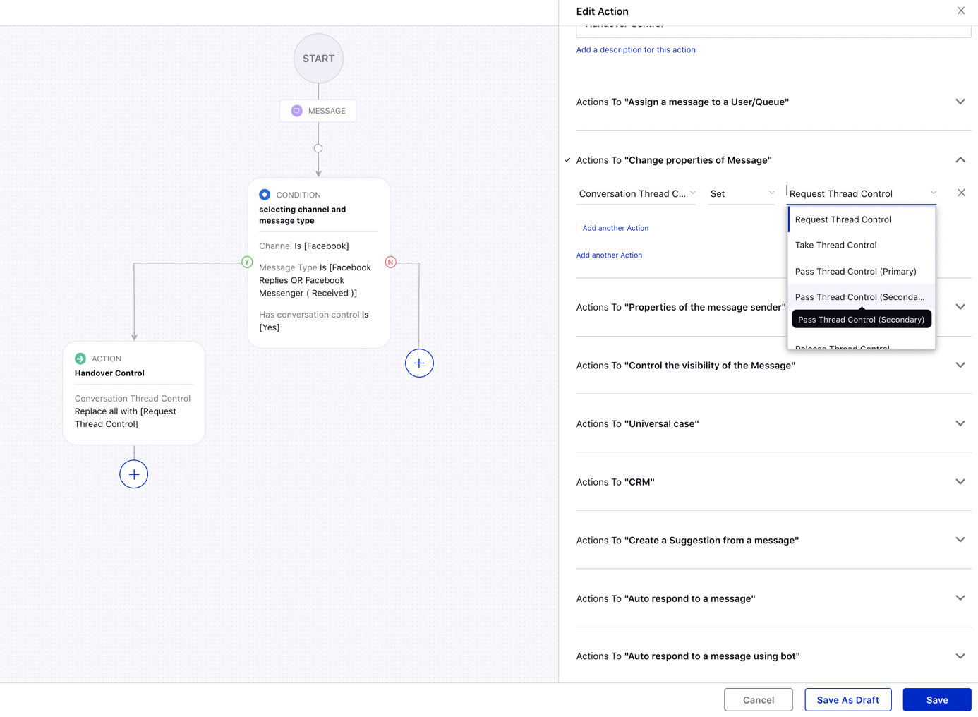 Handover Protocol Actions in Rule Engine