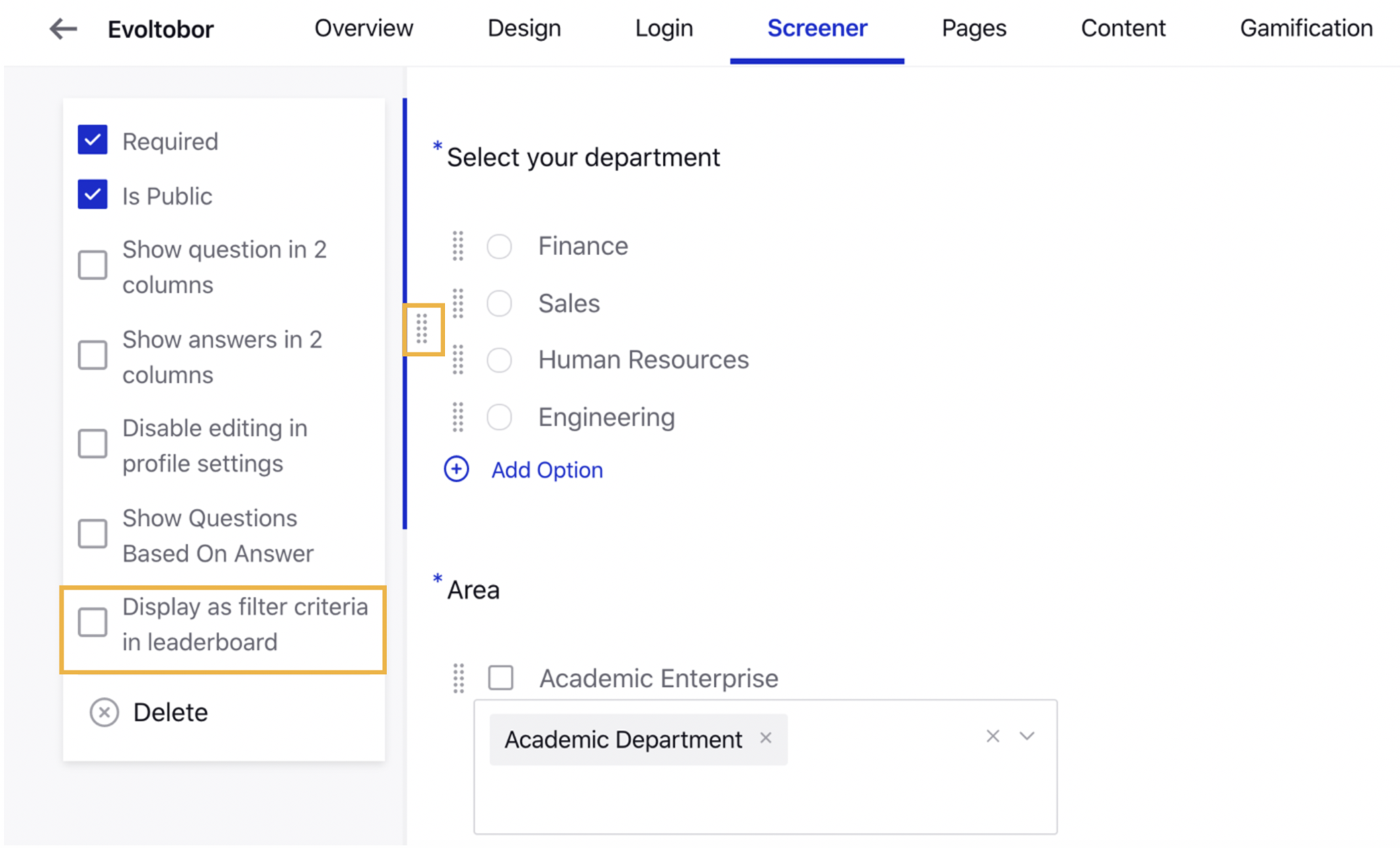 PlatformSettings_AdvocacySite_ScreenerTab_CustomQuestions_FilterInLeaderBoard.png