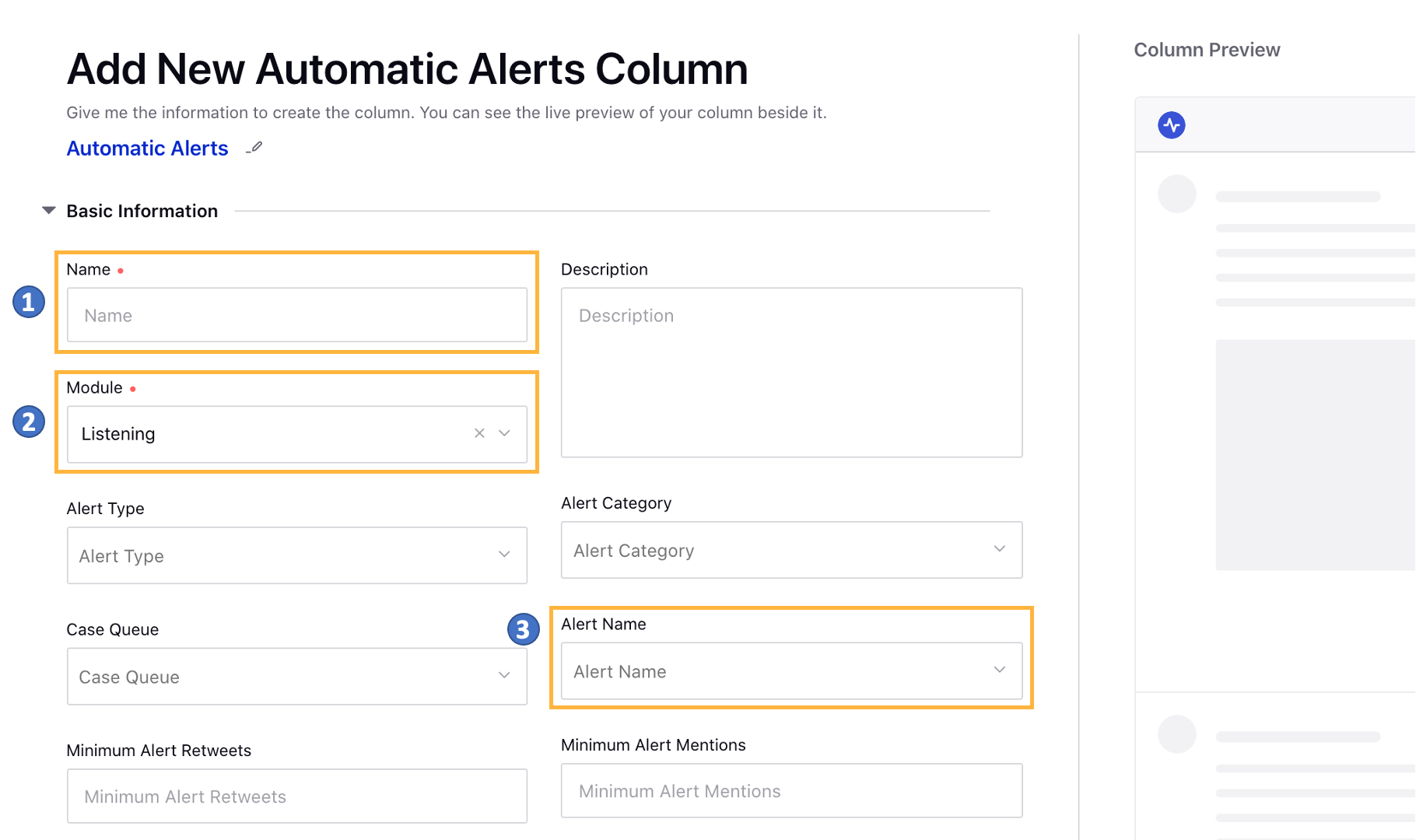 Create Automatic Alerts column in the Engagement dashboard