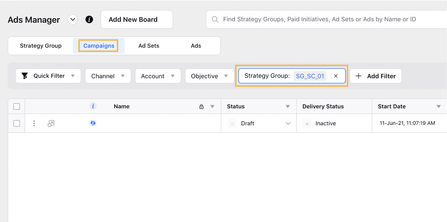 Paid Initiative in the Ads Manager