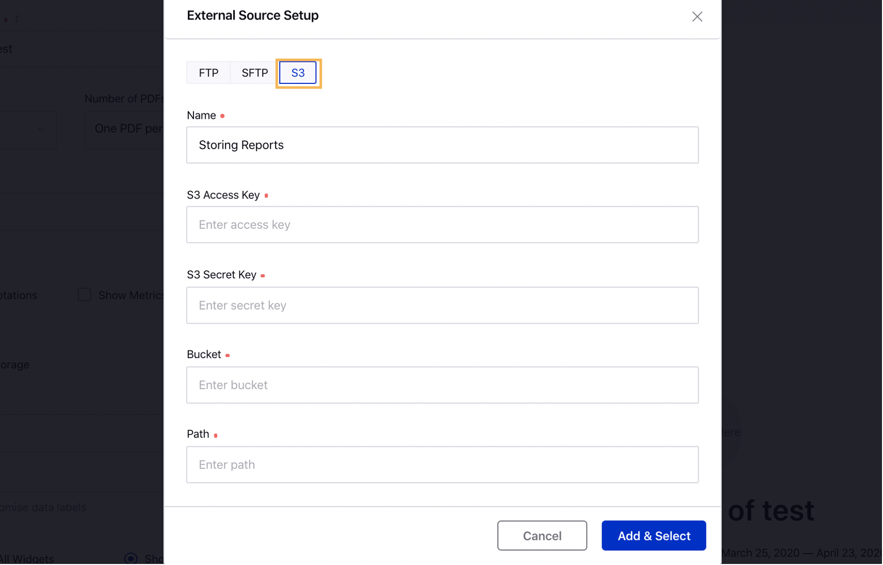 Support for S3 Storage for Reporting Exports