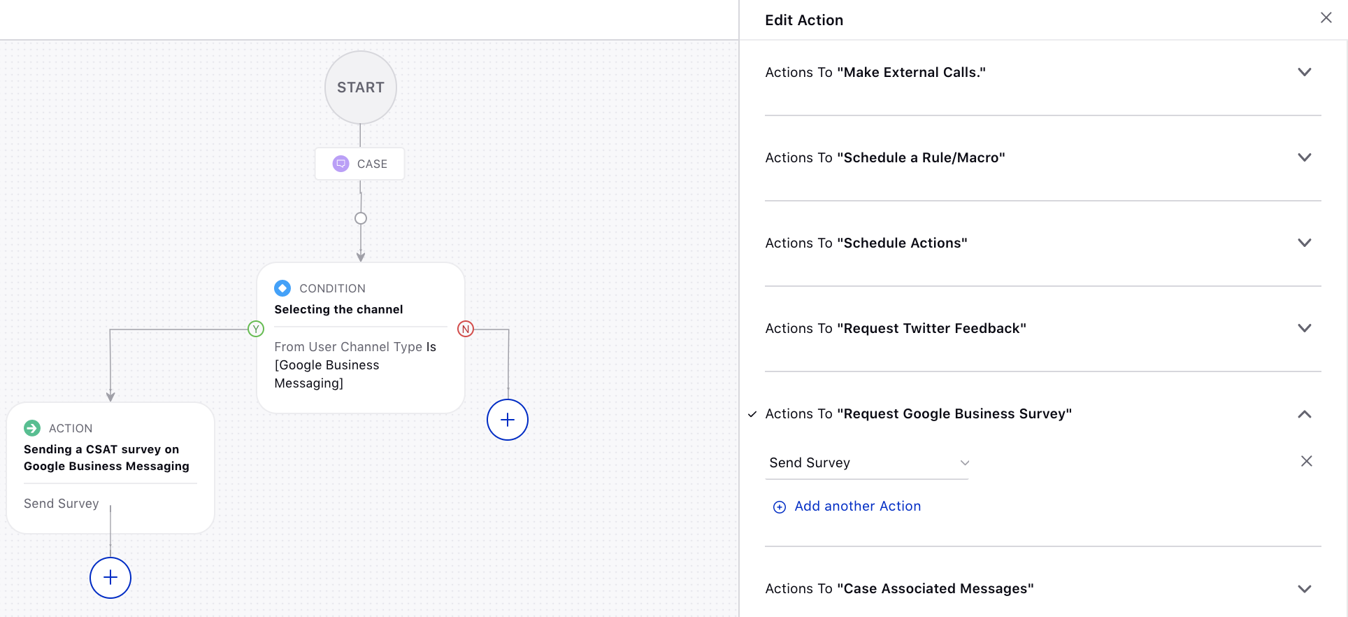 Sending CSAT Survey on Google Business Messaging