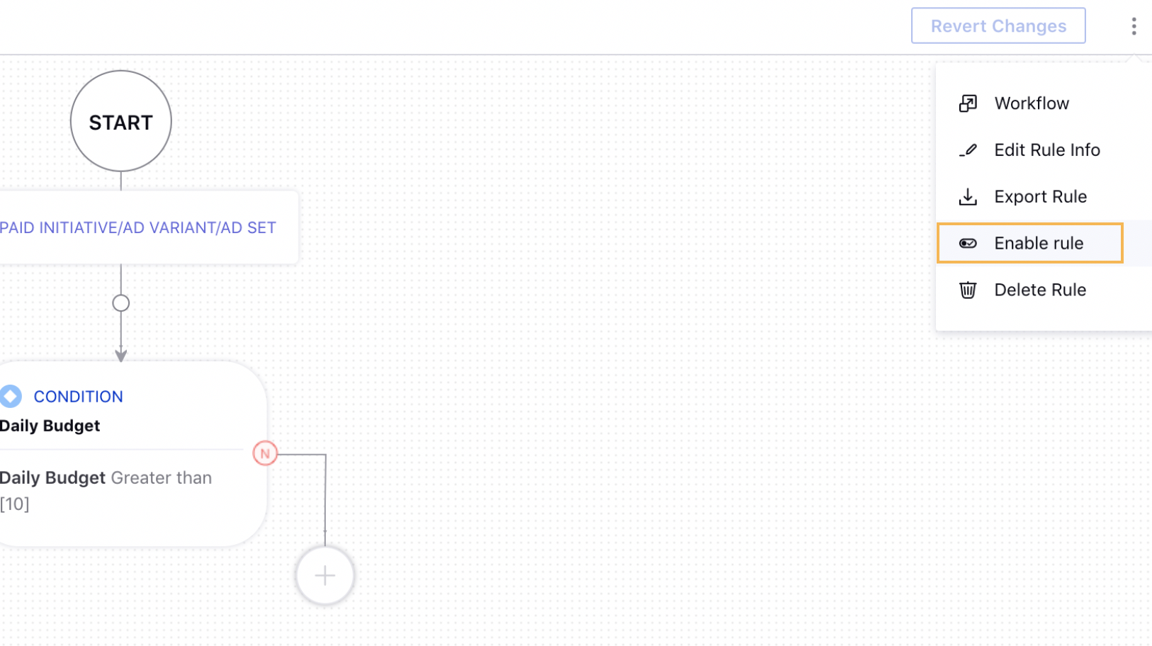 Enabling the Rule Within the Rule Engine