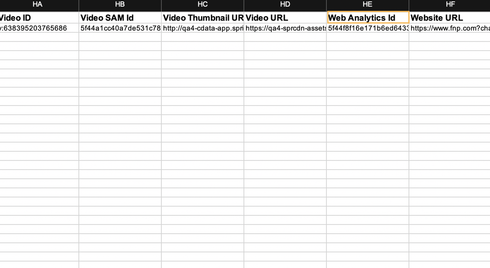 Web Analytics ID header in Import