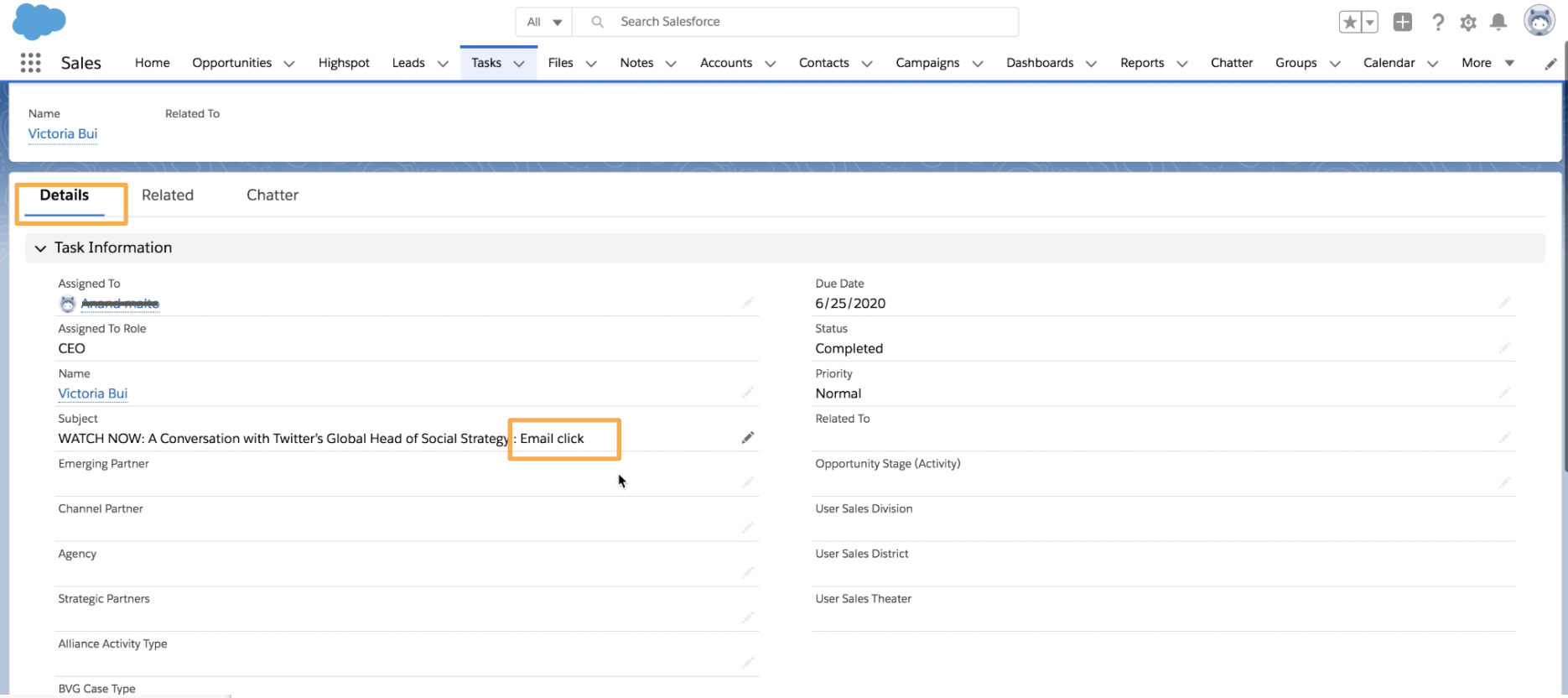 Salesforce Audience Activity